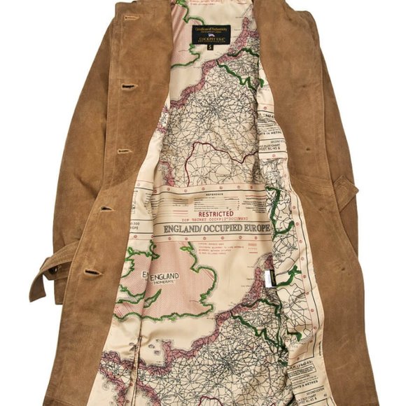 Tan Leather Jacket with Notched Lapel and Structured Silhouette - Picture 2 of 4